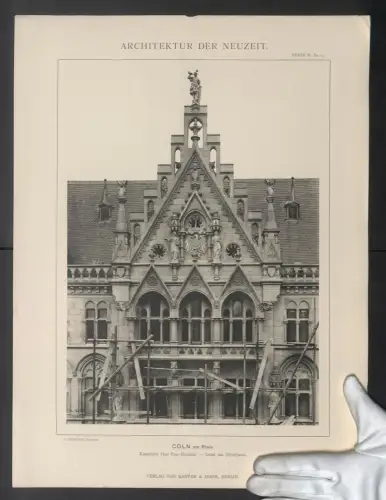Fotografie Lichtdruck Kanter & Mohr, Berlin, Ansicht Cöln, Ober-Post-Direction, Mittelbau, Architekt C. Dofflein