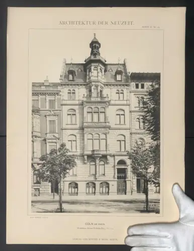 Fotografie Lichtdruck Kanter & Mohr, Berlin, Ansicht Cöln, Wohnhaus Kaiser-Wilhelm-Ring 24, Architekt Jean Schmitz