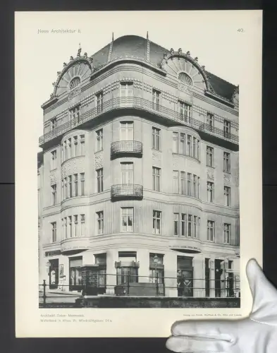 Fotografie Lichtdruck Friedr. Wolfrum & Co., Wien, Ansicht Wien, Wohnhaus, Windmühlgasse 24a, Architekt Oskar Marmorek