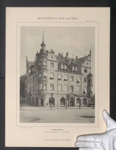 Fotografie Lichtdruck Kanter & Mohr, Berlin, Ansicht Nürnberg, Wohnhaus, Am Maxfeld 2, Architekt G. F. Hildenbrand