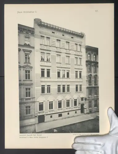 Fotografie Lichtdruck Friedr. Wolfrum & Co., Wien, Ansicht Wien, Wohnhaus, Kleine Neugasse 9, Architekt Rud. Breuer