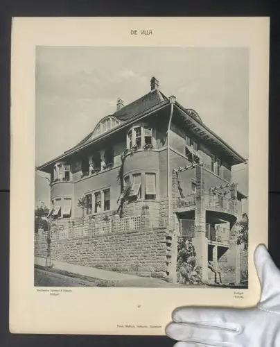 Fotografie Lichtdruck Friedr. Wolfrum, Düsseldorf, Ansicht Stuttgart, Villa am Herdweg, Architekten Schmohl & Stähelin