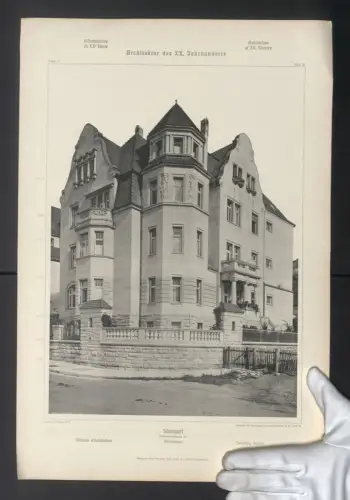 Fotografie Lichtdruck Ernst Wasmuth, Berlin, Ansicht Stuttgart, Wohnhaus, Stafflenbergstrasse 24, Hummel & Förstner