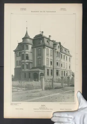 Fotografie Lichtdruck Ernst Wasmuth, Berlin, Ansicht Rastatt, Grossherzogl. Bezirks-Bauinspektion Baden, Arch. F. Kredell