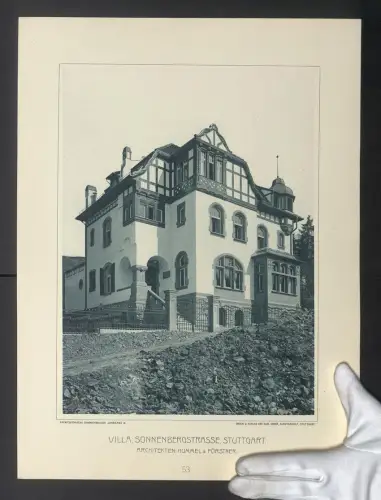 Fotografie Lichtdruck Carl Ebner, Stuttgart, Ansicht Stuttgart, Villa i. d. Sonnenbergerstrasse, Arch. Hummel & Förstner