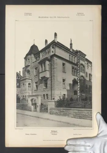 Fotografie Lichtdruck Ernst Wasmuth, Berlin, Ansicht Stuttgart, Stafflenbergstr. 28, Arch. Hummel & Förstner, 33 x 48cm