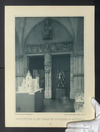 Fotografie Lichtdruck Carl Ebner, Stuttgart, Ansicht Münster i. Westf., Mittelpfeiler in der Domkirche, 33 x 44cm