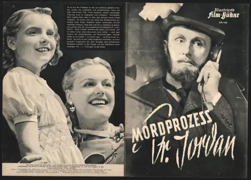 Filmprogramm IFB Nr. 448, Mordprozess Dr. Jordan, Rudolf Fernau, Margarete Haagen, Regie: Erich Engel