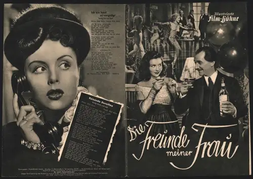 Filmprogramm IFB Nr. 387, Die Freunde meiner Frau, Carl-Heinz Schroth, Sonja Ziemann, Regie: Hans Schweikart