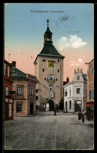 AK Vöcklabruck, Partie am Vorstadtplatz