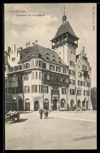 AK Kufstein, Sparkasse und Postgebäude