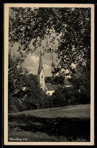 AK Wendling /O. D., Teilansicht mit Kirche