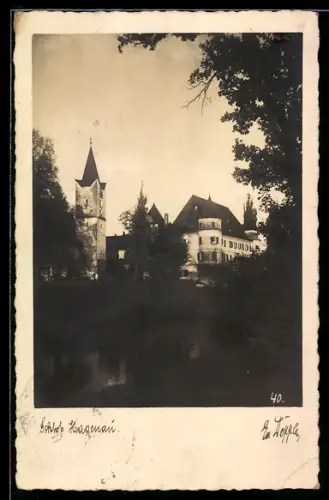 AK St. Peter am Hart, Blick zum Schloss Hagenau