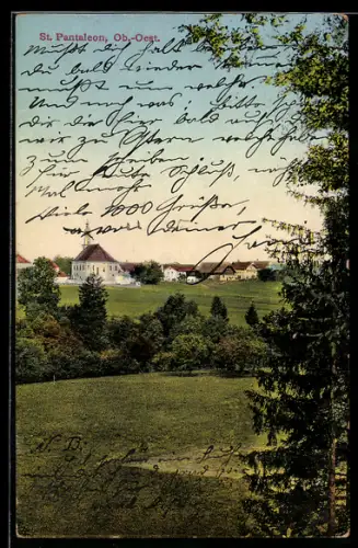 AK St. Pantaleon /Ob. Öst., Panorama mit Ort