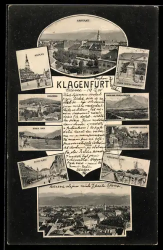 AK Klagenfurt, Hauptplatz, Maria Theresia Monument, Alter Platz
