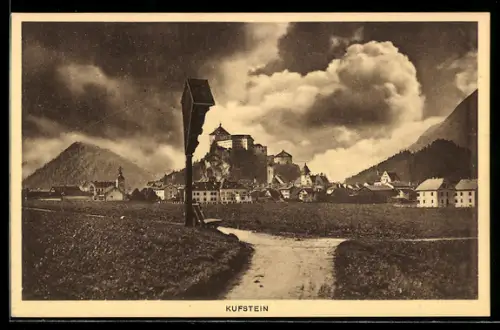 AK Kufstein, Panorama mit Festung und Ort