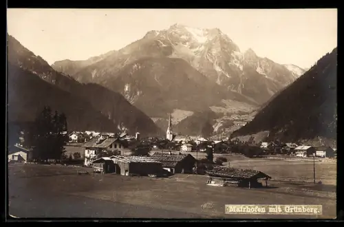 AK Mairhofen, Ortsansicht mit Grünberg