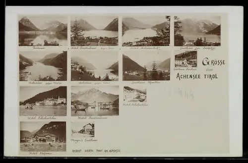 AK Pertisau /Achensee, Hotel Scholastika, Hotel Stefanie, Gasthaus zur Seespitze