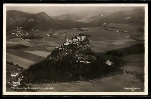 AK Hochosterwitz /Kärnten, Schloss vom Flugzeug aus
