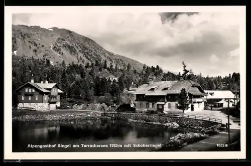 AK Turracher Höhe, Alpengasthof Siegel am Turrachersee mit Schoberriegel