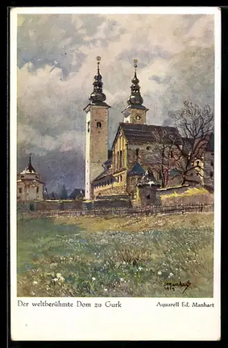 Künstler-AK Gurk, Blick zum Dom