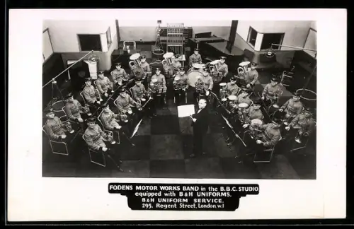 AK Fodens Motor Works Band in the B.B.C. Studio with B&H Uniforms