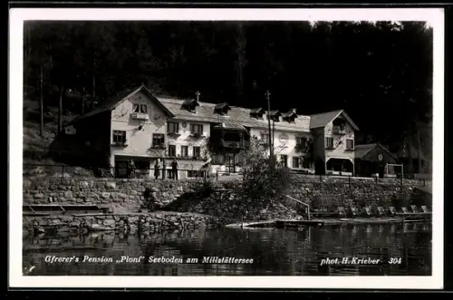 AK Seeboden am Millstättersee, Gfrerer`s Pension Ploni, Uferansicht