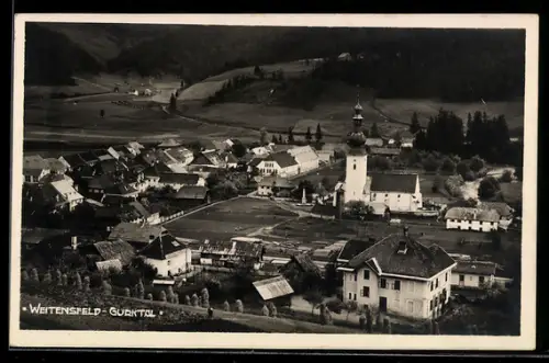AK Weitensfeld /Gurktal, Ortsansicht mit Kirche aus der Vogelschau