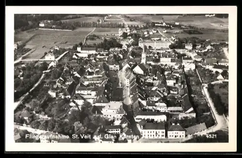 AK St. Veit a.d. Glan, Totalansicht, Fliegeraufnahme
