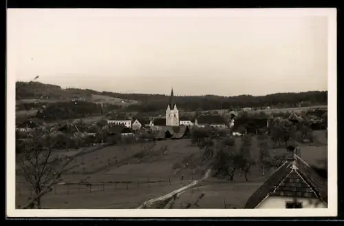 AK St. Georgen im Lavanttal, Ortsansicht mit Kirche u. Umgebung