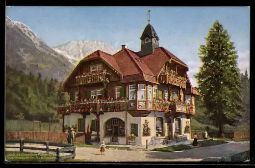 AK Innsbruck, Hungerburg-Plateau, Tiroler-Spezialitäten-Haus K. & Fr. Schwärzler