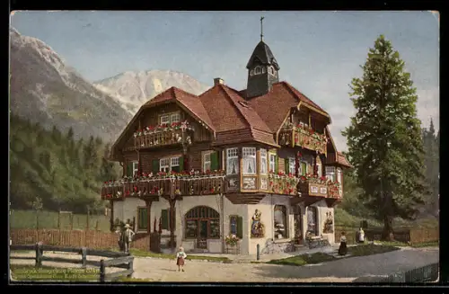 AK Innsbruck, Hungerburg-Plateau, Tiroler Spezialitäten-Haus Schwärzler