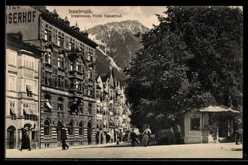 AK Innsbruck, Innstrasse, Hotel Kaiserhof, Kiosk