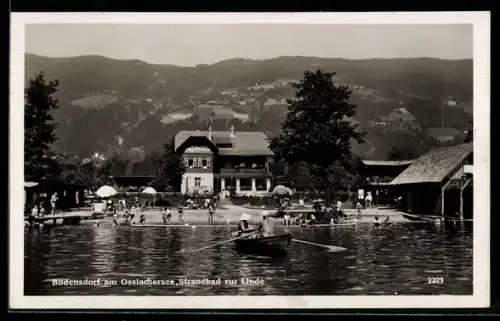 AK Bodensdorf am Ossiachersee, Strandbad zur Linde