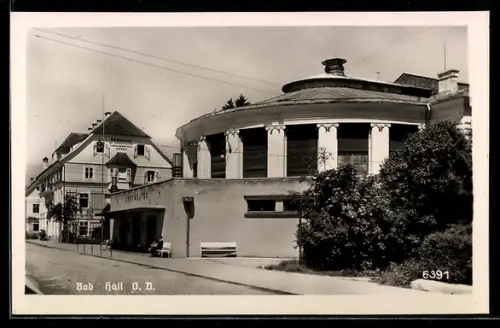 AK Bad Hall, Ortspartie mit Kurhaus d. Angestellten Versicherungsanstalt