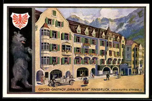 AK Innsbruck, Gasthof Grauer Bär, Universitäts-Strasse
