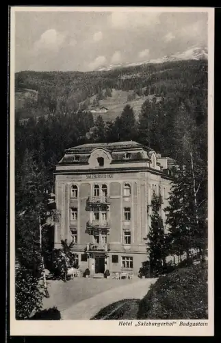 AK Bad Gastein, Hotel Salzburgerhof mit Bergpanorama