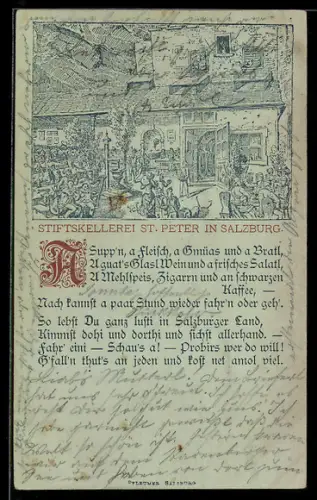 Künstler-AK Salzburg, Stiftskellerei St. Peter