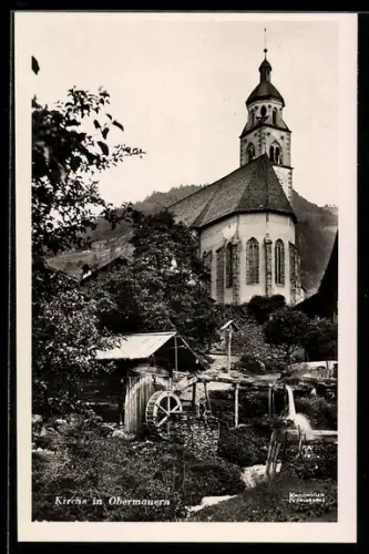 AK Virgen, Obermauern, Kirche, Bildstock und Wassermühle am Fliess