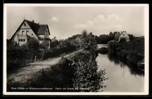 AK Königs Wusterhausen, Neue Mühle, Partie am Kanal, Kl. Venedig
