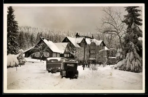 AK Ruhestein über Freudenstadt, Kurort Gebr. Klumpp im Winter