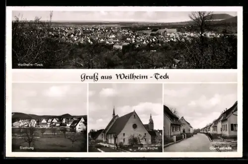 AK Weilheim /Teck, Siedlung, Kath. Kirche, Goethestrasse, Gesamtansicht