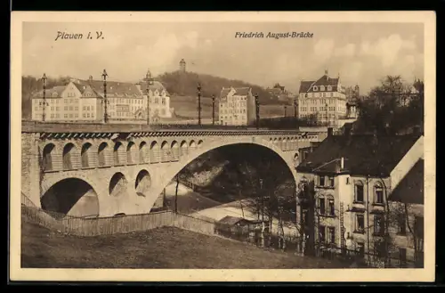 AK Plauen i. V., Friedrich August-Brücke