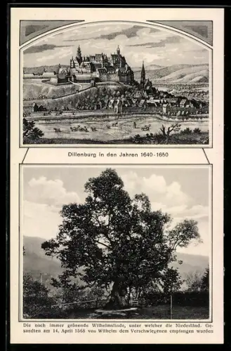 AK Dillenburg, Teilansicht in den Jahren 1640-1650, Wilhelmslinde