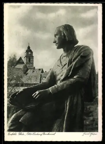 AK Eisfeld /Thür., Otto Ludwig-Denkmal