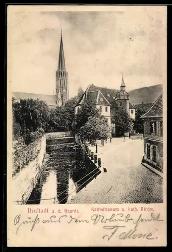 AK Neustadt a. d. Haardt, Kasimirianum und katholische Kirche