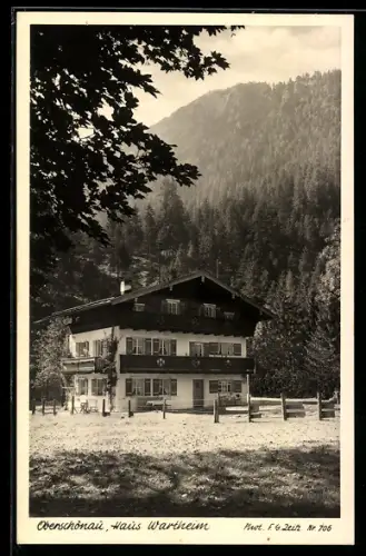 AK Oberschönau / Berchtesgaden, Pension Haus Wartheim am Waldrand