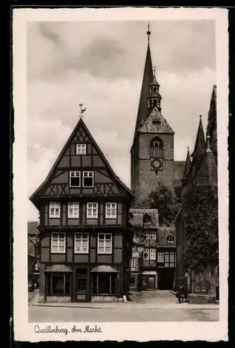 AK Quedlinburg, Partie am Markt