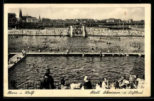 AK Herne i. Westf., Städtisches Schwimm- und Luftbad