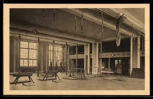 AK Berlin-Schöneberg, Innenansicht Turnhalle der Rückert-Schule
